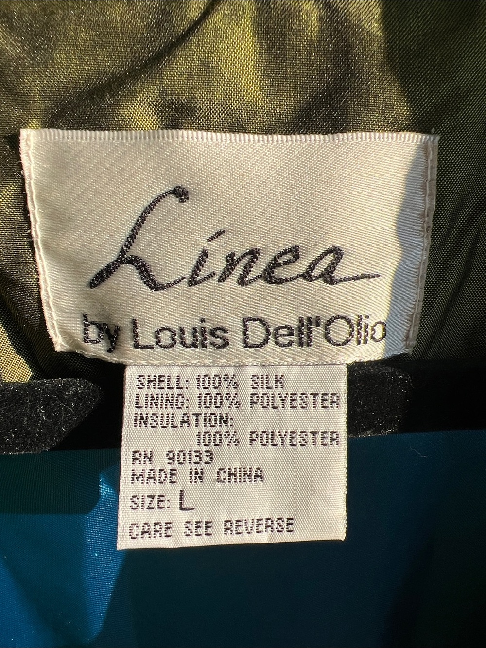 Vintage Linea Louis Dell'Olio Silk Quilted Jacket Large - Picture 2 of 10